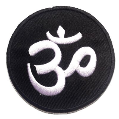 Om Hindu Meditation spirituell - Aufnäher, Bügelbild, Aufbügler, Applikationen, Patches, Flicken, zum aufbügeln, Größe: Ø 7.7 cm