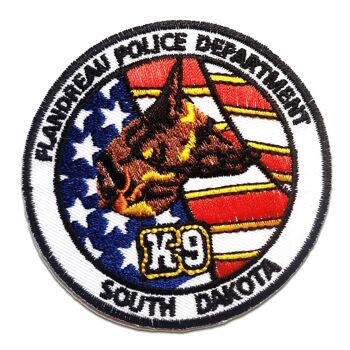 K9 Police Department Logo Patchs Thermocollants Appliques thermocollantes Patchs thermocollants Taille : 7,7 x 7,7 cm
