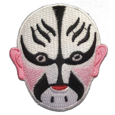 gruselige Maske Film - Aufnäher, Bügelbild, Aufbügler, Applikationen, Patches, Flicken, zum aufbügeln, Größe: 7 x 7.8 cm