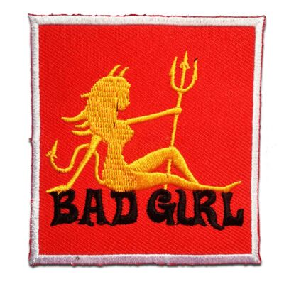 BAD GIRL BIKER - Aufnäher, Bügelbild, Aufbügler, Applikationen, Patches, Flicken, zum aufbügeln, Größe: 6.5 x 7 cm