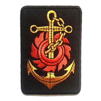 Ancre de pirate - patch, transfert thermocollant, thermocollant, applique, patchs, patchs, thermocollant, taille : 5,8 x 8,7 cm