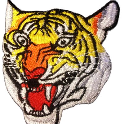 Tiger Tier - Aufnäher, Bügelbild, Aufbügler, Applikationen, Patches, Flicken, zum aufbügeln, Größe: 7 x 8.8 cm