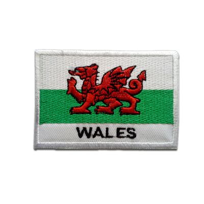 Wales Flagge Fahne - Aufnäher, Bügelbild, Aufbügler, Applikationen, Patches, Flicken, zum aufbügeln, Größe: 5,3 x 7,5 cm