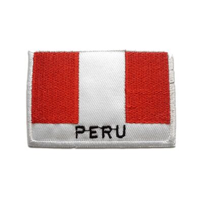 Peru Flagge Fahne - Aufnäher, Bügelbild, Aufbügler, Applikationen, Patches, Flicken, zum aufbügeln, Größe: 4,9 x 7 cm
