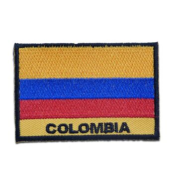 Écussons thermocollants drapeau Colombie, transferts thermocollants, appliques, écussons, écussons thermocollants, taille : 5,6 x 8,3 cm