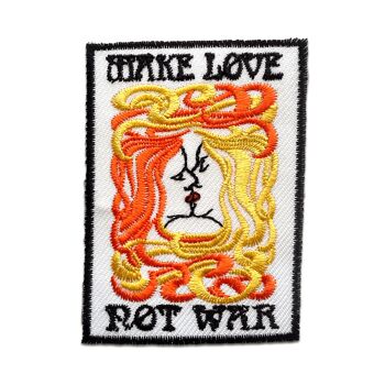 Make Love Not War - Sew-Ons, Iron-Ons, Iron-Ons, Appliques, Patchs, Patchs thermocollants, Taille: 7,5 x 5,5 cm