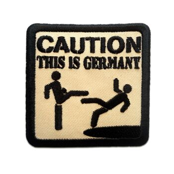 Attention c'est l'Allemagne - patchs, transferts thermocollants, patchs thermocollants, applications, patchs, patchs, à repasser, taille : 7,9 x 7,9 cm