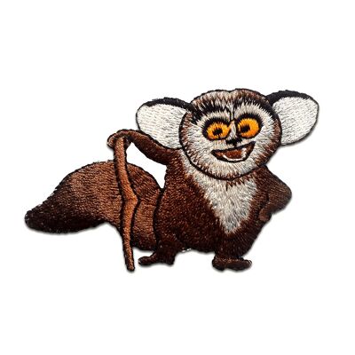 Lemur Tier Kinder - Aufnäher, Bügelbild, Aufbügler, Applikationen, Patches, Flicken, zum aufbügeln, Größe: 5,6 x 8,3 cm