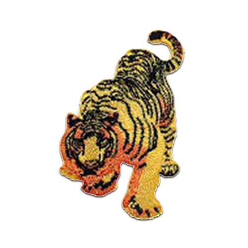 Tiger Körper Tier - Aufnäher, Bügelbild, Aufbügler, Applikationen, Patches, Flicken, zum aufbügeln, Größe: 7,5 x 5,5 cm