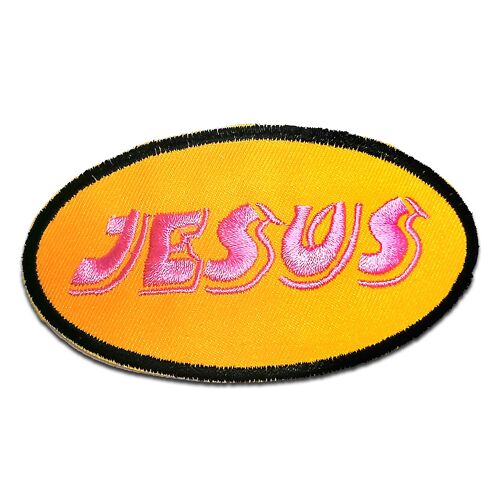 Jesus - Aufnäher, Bügelbild, Aufbügler, Applikationen, Patches, Flicken, zum aufbügeln, Größe: 9,4 x 5 cm