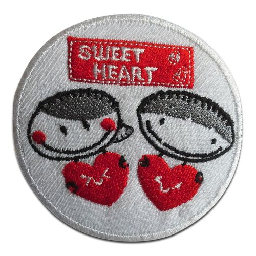 Sweet Heart Herz Liebe - Aufnäher, Bügelbild, Aufbügler, Applikationen, Patches, Flicken, zum aufbügeln, Größe: Ø 7 cm