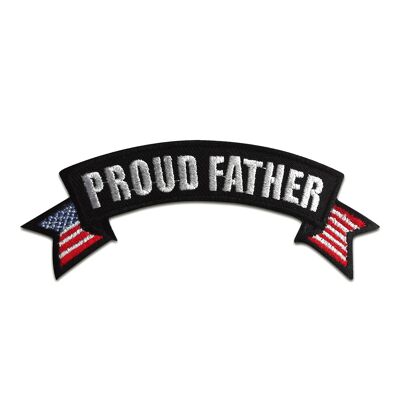 Proud Father USA - Aufnäher, Bügelbild, Aufbügler, Applikationen, Patches, Flicken, zum aufbügeln, Größe: 11,8 x 5 cm