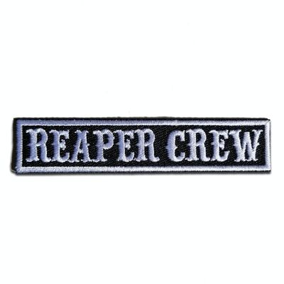 Biker Zitat Spruch Reaper Crew - Aufnäher, Bügelbild, Aufbügler, Applikationen, Patches, Flicken, zum aufbügeln, Größe: