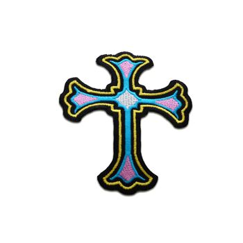 Croix Christ Croix Religion - Patchs, Transferts Thermocollants, Thermocollants, Appliques, Patchs, Patchs Thermocollants, Taille: 7,7 x 6,2 cm