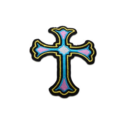 Kreuz Christuskreuz Religion - Aufnäher, Bügelbild, Aufbügler, Applikationen, Patches, Flicken, zum aufbügeln, Größe: 7,7 x 6,2 cm