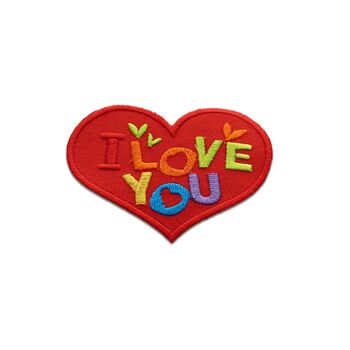 Heart I Love You Love Patchs thermocollants Appliques thermocollantes Patchs thermocollants Taille : 5,1 x 7,1 cm.