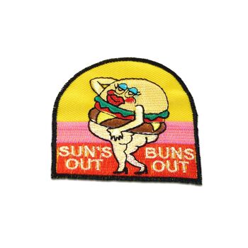 Suns out buns out burger summer - patchs, transferts thermocollants, patchs thermocollants, applications, patchs, patchs thermocollants, taille : 6,8 x 7 cm