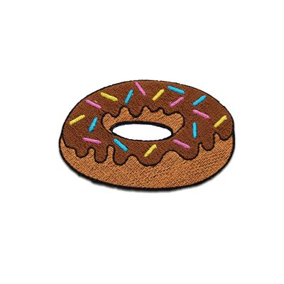 Donut Essen mit Streusel - Aufnäher, Bügelbild, Aufbügler, Applikationen, Patches, Flicken, zum aufbügeln, Größe: 7,3 x 5,3 cm