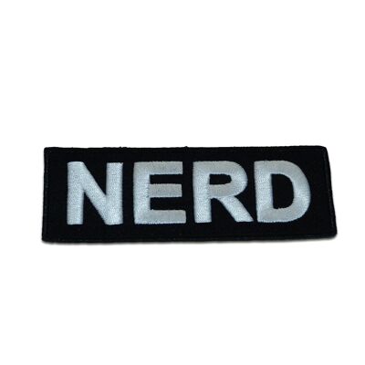 Nerd Biker - Aufnäher, Bügelbild, Aufbügler, Applikationen, Patches, Flicken, zum aufbügeln, Größe: 11 x 4 cm