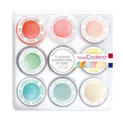 9 mini "Pastel" artificial coloring powders