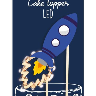 Cake topper Cohete Led (incluye 0,08€ sin IVA por ecocontribución)