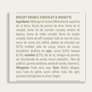 Biscuit double chocolat et noisettes (sans gluten, végétalien) 25