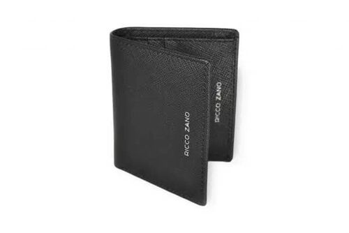 Orina - Leather Card Case -  Black Saffiano
