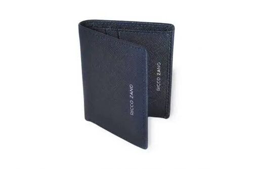 Orina - Leather Card Case - Navy Saffiano.