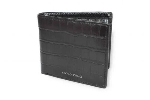 Otavio - Leather Coin Wallet - Black Croc