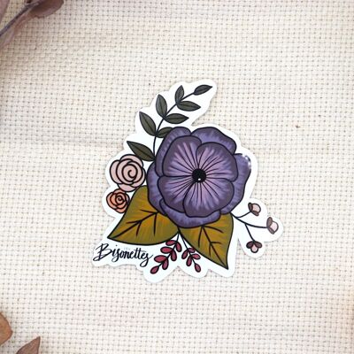 Autocollant Vinyle Bouquet Violet