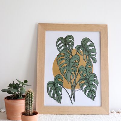 Affiche A3 Monstera Sunrise