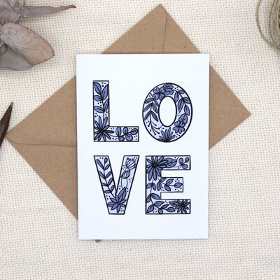 Carte de Voeux "Love Blue"