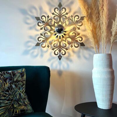 Black Snowflake Wall / Ceiling Lamp
