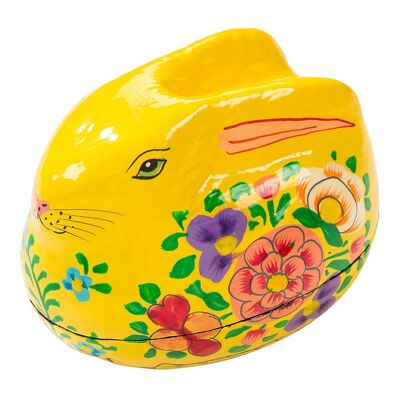 Truly Bunny Hand Painted Rabbit Gift Box, Yellow