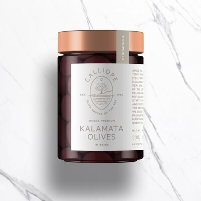 Calliope Olives jar -Kalamon variety unpitted