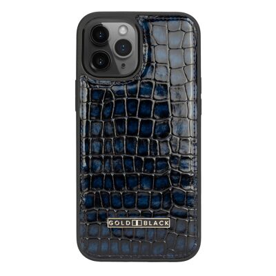 Custodia in pelle per iPhone 12 Pro Max Milano blu