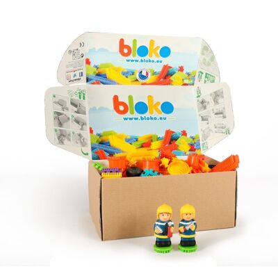 50 Bloko + 2 3D FIREMAN Figures - Packaging ♻ G2G - From 12 months - 503695