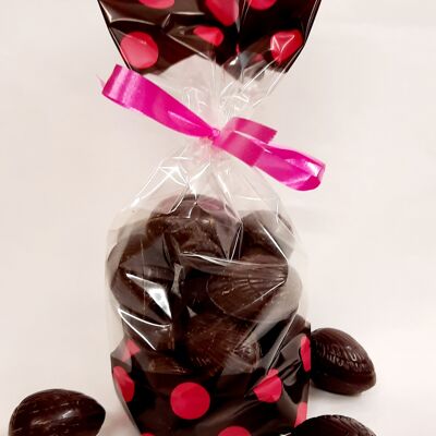 ORGANIC EASTER - Small dark chocolate eggs with raspberry filling