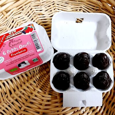 ORGANIC EASTER - Small raspberry eggs in box of 6