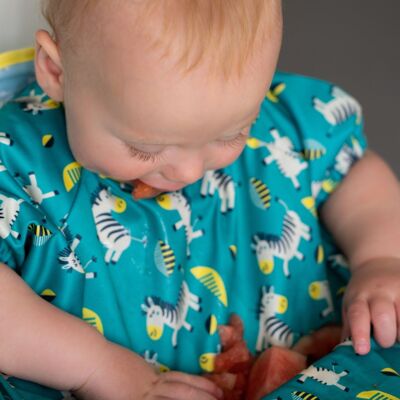 Short Sleeve Cover & Catch Bib Zebra