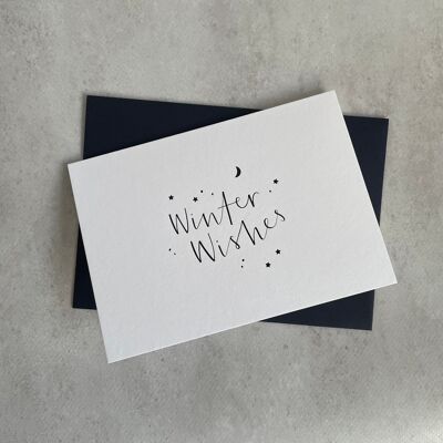 Tarjeta de Navidad Winter Wishes Mono - Pack de 8