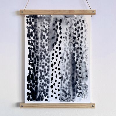 Impression d'art de texture dalmatien monochrome | A3