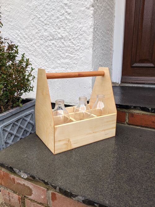 Reclaimed Wood Bottle Caddy - Large