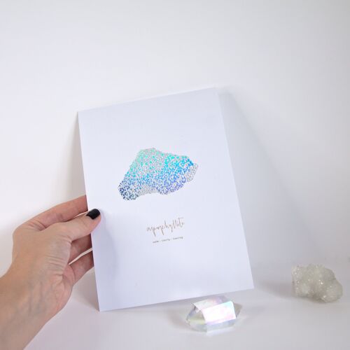Iridescent Foil Crystal Print | A5