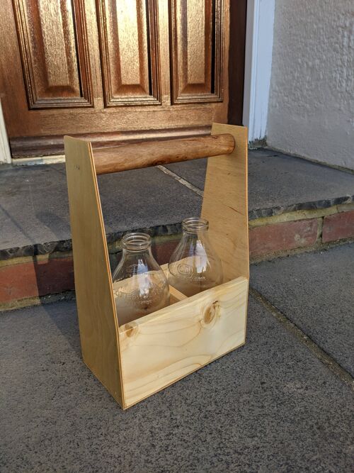 Reclaimed Wood Bottle Caddy - Small