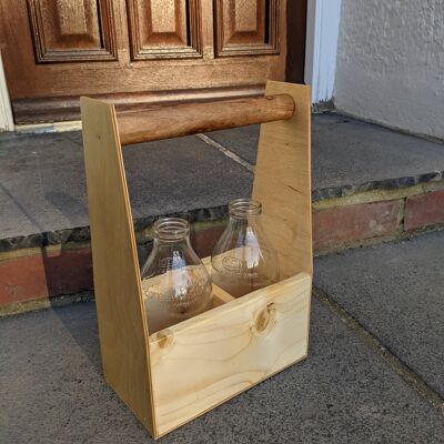 Reclaimed Wood Bottle Caddy - Small