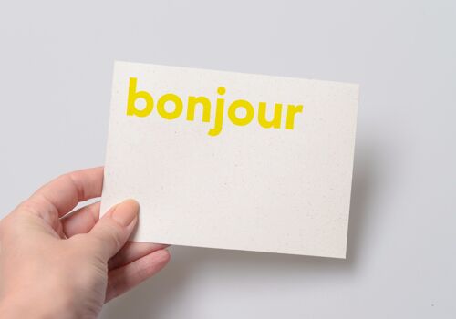 bonjour postcard