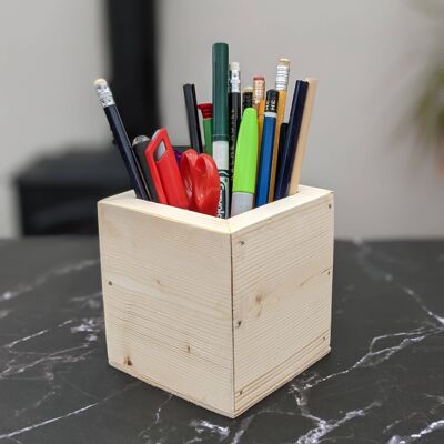 Pot à stylo en bois récupéré