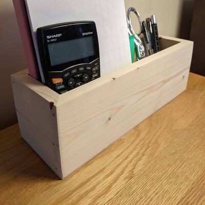 Reclaimed Wood Desk Organiser