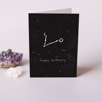Tarjeta de cumpleaños del zodiaco de Piscis | 19 de febrero - 20 de marzo